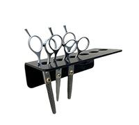 1PC Clear Acrylic 6-Slot Wall Mounted Scissors Holder Rack with Screws Salon Shear Holder Hairdresser Scissor Combs Clips Desktop Organizer Accessories for Barber Shop Office Home ( Color : Black )