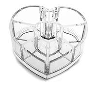 1PC Clear Acrylic Lipstick Organizer 8 Slots Heart-shaped Cosmetic Storage Box Makeup Display Cases for Lipstick, Brushes, Bottles