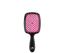 1Pc Clear Handle Rose Red Wide Teeth Air Cushion Hair Comb Women Scalp Massage Combs Brush Hollowing Out Home Styling Tool