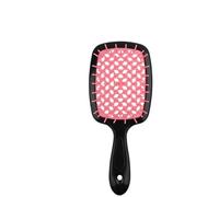 1Pc Clear Handle Rose Red Wide Teeth Air Cushion Hair Comb Women Scalp Massage Combs Brush Hollowing Out Home Styling Tool