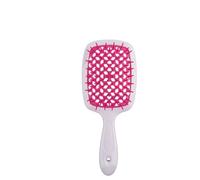 1Pc Clear Handle Rose Red Wide Teeth Air Cushion Hair Comb Women Scalp Massage Combs Brush Hollowing Out Home Styling Tool