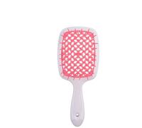 1Pc Clear Handle Rose Red Wide Teeth Air Cushion Hair Comb Women Scalp Massage Combs Brush Hollowing Out Home Styling Tool