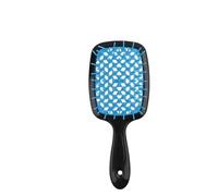1Pc Clear Handle Rose Red Wide Teeth Air Cushion Hair Comb Women Scalp Massage Combs Hair Brush Hollowing Out Home Styling Tool (Size : Black and blue)