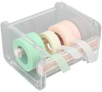 1Pc Clear Visible Washi Packaging Tape Dispenser,Office Tape Holder,Tape Holder Organizer Desktop, DIY Sticker Roll Tape Cutter Holder,Storage Tape Cutting Office Multi Tape Dispenser