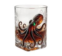 1pc Clear Whiskey Glasses Reusable Deep Sea Decor Glasses Gift for Men Dad Brother Fashioned Drinking Glasses for Scotch Bourbon Cocktails Beverages Water