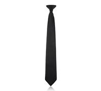 1pc Clip-on Tie for Men's - Solid Black Uniform Pre-tied Adjustable Neck Strap Tie for Wedding, Funeral, Formal, Business, Graduation & School Uniforms