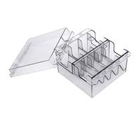 1PC Clipper Guard Holder, 8 Grids Plastic Clear Blade Holder with Lid, Waterproof Washable Reusable Storage Case Rack for Barbershop Beauty Shop Home.