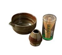 1pc Coarse Pottery Tea Brush Stand Matcha Bowl Set Matcha Tools Tea Spotting Instruments Tea Ceremony Accessories(4PCS-B)