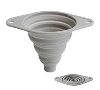 1PC Collapsible Silicone Multi-Purpose Funnel for Bottles, Containers and Car Fluids, Space-Saving Kitchen Tool (FeiatPogra, Grey)