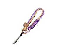 1Pc Collision Color Woven Phone Case Universal Hanging Rope Short Handheld Pendant Anti Fall Versatile Wristband Trend Niche(Purple and Camel)