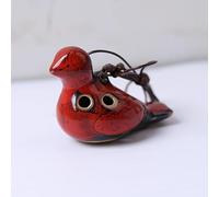 1Pc Color Painting Ocarina Flute Cute 6 Hole Dove Soprano AC Ceramic Mini Piccolo Musical Instruments (Color : Red2)