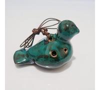 1Pc Color Painting Ocarina Flute Cute 6 Hole Dove Soprano AC Ceramic Mini Piccolo Musical Instruments (Color : Green2)