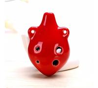 1pc Color Painting Ocarina Flute Cute 6 Hole Soprano C Ceramic Mini Musical Instruments (Color : Type B Red)