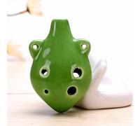1pc Color Painting Ocarina Flute Cute 6 Hole Soprano C Ceramic Mini Musical Instruments (Color : Type B Green)