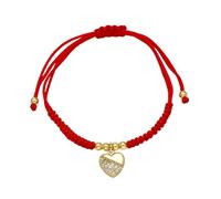 1pc Colorful Ropes Chain Bracelets In The Shape Of A Heart For Women Copper Heart Bracelet With String Gifts