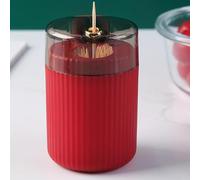 1pc Convenient Household Toothpick Storage Box,Automatic Release Press-Type Plastic Glass Without Toothpicks (red)