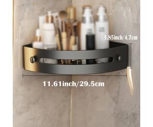 1pc Corner Plastic Shower Caddy Suction Cups Heavy Duty Bathroom Shower Shelf Wall Mounted Organizer For Shampoo Conditioner Punch Removable Plastic S