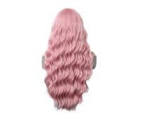 1pc Costume 28inch Pink Wig Long Curly Hair With Bangs High Temperature Resistant Synthetic Suitable For Women Especially Valentine's Day Parties And Cosplay Occasions