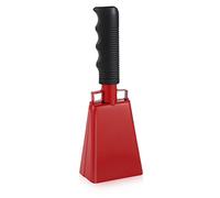 1pc Cow Bell Noise Maker, Cowbell with Handle for Sporting Events Football Game Cheering Bells Large Solid School Bells Hand Call Bell (Red)