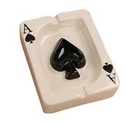 1PC Creative Ceramic Cigarette Ashtray Tabletop Smoking Ashtray Modern Ashtrays Poker Cigar for Outdoor Indoor Desktop(Spades A)