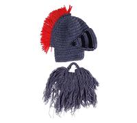 1pc Creative Knight Hat with Long Beard Stylish Roman Helmet Design for Festivals Comfortable and Unique Ornament