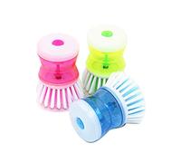 1Pc Creative Palm Brush Cleaner Pot Pan Dish Bowl Wash Tool Kitchen Utensil Washing Brush Scrubber Cleaning Brush With Soap Dispenser Refilled Random Practical and clever
