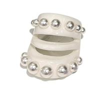 1Pc Creative Pearls Accent Open Resin Rings Unique Hollow Shape for Fashionable Stacking and Adjustable Comfort Women, as described, as described