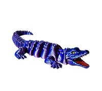 1pc Crocodile Fidget Toy 3D Printed Articulated Model with Flexible Joints Animal Sculpture Desk Decor for 3D Printing Fans(Purple and Blue)