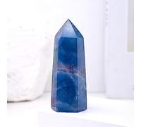 1PC Crystal Blue Fluorite Point Wand Gemstone Column Quartz Tower Home Decoration Ornaments (Size : 50-70g)