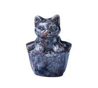 1pc Crystal Carved Cat Pocket Decoration Home Naked Stone Animal Statue Gift(7)