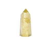 1PC Crystal Citrine Point Hexagonal Column Ornament Magic Repair Home Decoration Ornaments