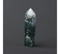 1PC Crystal Magic Wand Green Water Grass Agate Point Moss Jade Hexagonal Column Ornaments (Size : 9-10cm) Gemstone Stone