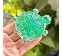 1PC Crystal Turtles Soft Squeeze Slow Rebound Decompression Accent Green | Vibrant Sequins Sea Turtle Decor Room Table Display Souvenirs Figurine Home Accents Showcase Collection Anti Stress Unit