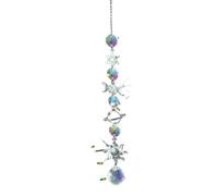 1pc Crystal Wind Chime Moon Sun Catcher Diamond Prisms Pendant Dream Rainbow Hanging Drop Home Garden Decor Windchime for Indoor and Outdoor(Sliver-2)