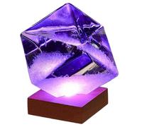 1pc Cube Storm Glass Weather Forecaster Storm Glass Weather Predictor Globe With Cube Design For Home Office Desktop Dec (With Light Base)