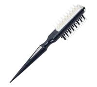 1PC Curls Defining Brush, Double-Sided Teasing Comb for Volume, Heat Resistant Hair Styling Comb with Shark Fin Bristles, Pointed Handle for Sectioning, Black Hair Combs for Styling
