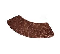 1PC Curved Scalloped Mat Bathroom Floor Absorbent Floor-Mat Toilet Shower Bath Mats for Corner Shower(Brown,100x40cm)