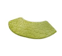 1PC Curved Scalloped Mat Bathroom Floor Absorbent Floor-Mat Toilet Shower Bath Mats for Corner Shower(Green,100x40cm)