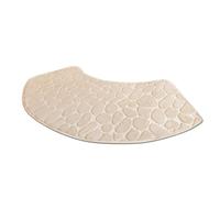 1PC Curved Scalloped Mat Bathroom Floor Absorbent Floor-Mat Toilet Shower Bath Mats for Corner Shower(Beige,100x30cm)
