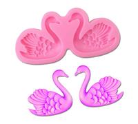 1PC Cute 3D Beautiful Swan Silicone Mold for DIY Pudding Chocolate Crystal Candy Desserts Ice Cube Gum Paste Cupcake Cake Topper Decoration Soap Mould Handmade Ice Cream Fondant Mold Jelly Shots
