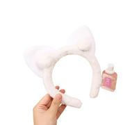 1pc cute cat ears plush headband face wash female princess fairy hairpin headband hair ornament(1pcbai)