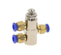 1pc Cylinder Pneumatic Mechanical Valve 2 Position 5 Way Air Exhaust Valve M5 Thread Push Button Switch TV-4P w Fiittings(TAC2-4P-PC6MM)
