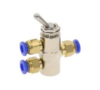 1pc Cylindrical Air Pneumatic Mechanical Valve TAC2-4V Exhaust Valve 2 Position 5 Way Self-Locking Toggles Switch w Fiittings(TAC2-4V-PC8MM)