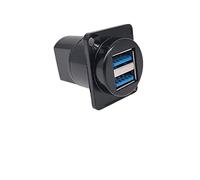 1PC D Type Metal Double-Row U Socket Female To 2.0 3. Connector Panel Mounting dark(USB-3.0)