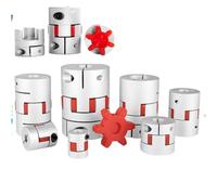 1pc D25xL35 Jaw Shaft Coupler Spider Flexible Motor Aluminium Plum Flexible Coupling 8 9 10 11 12 12.7 13 14mm Encoder Connector(14mm x 14mm)