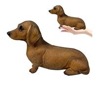 1PC Dachshund Statue Realistic Cute Dachshund Figurine Resin Dachshund Decor Collectible Decorative Dog Statue for Home Office Desktop, Large