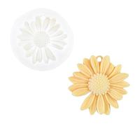 1PC Daisy Flower Silicone Mold with Hole - Aromatherapy Soap, Chocolate, Candy, Fondant, Pastry Baking Mold for Home Decoration & Party (White)