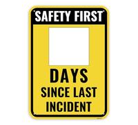 1PC Days Since Last Incident Sign, 14 x 10 Inches - Aluminum - Days Without Accident Workplace Safety First Signs