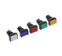 1PC DC 12V 16mm Push Button Self-Lock Momentary/Latching Switch Rectangle LED Light DC6V DC24V AC220V(Red,Self-Lock,DC6V)