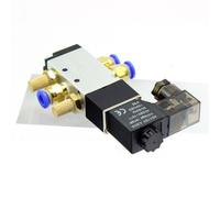 1pc DC24V DC12V AC24V AC110V AC220V 4V110-06 5 Way 2 Position 1/8" Pneumatic Solenoid Valve with 4mm 6mm 8mm Fitting(With-8mm-Fitting,AC220V)